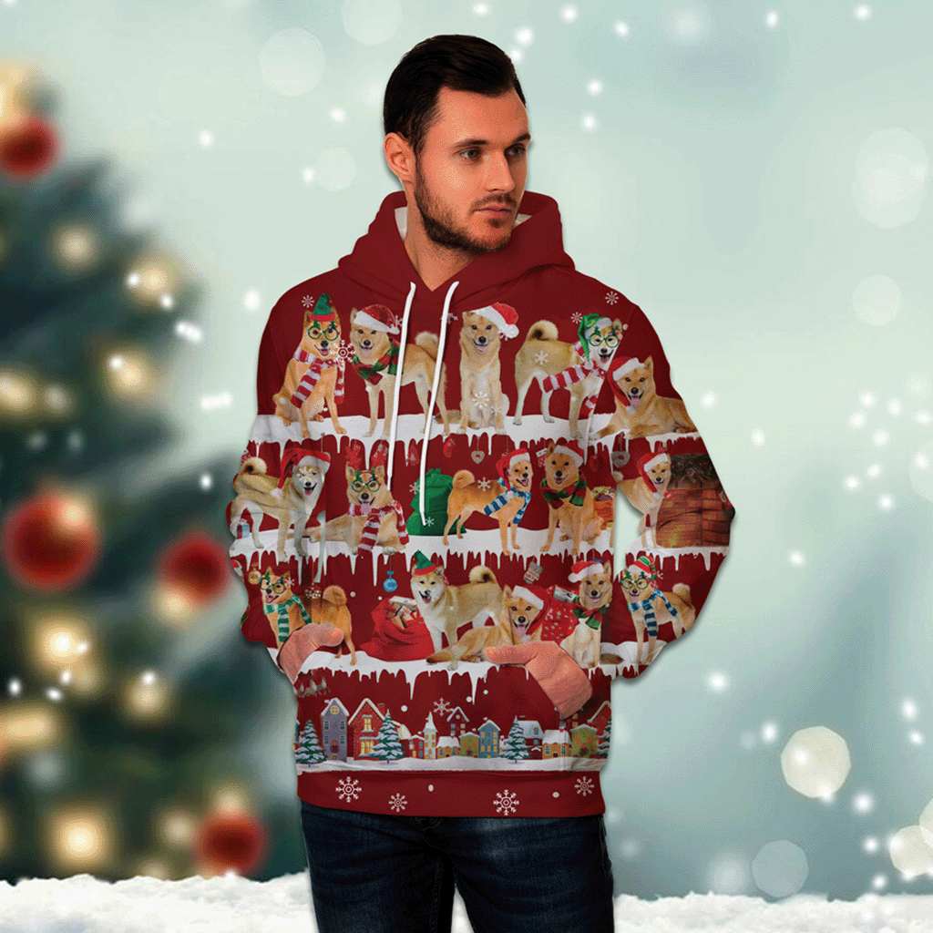 Finnish Spitz - Snow Christmas - 3D Hoodie