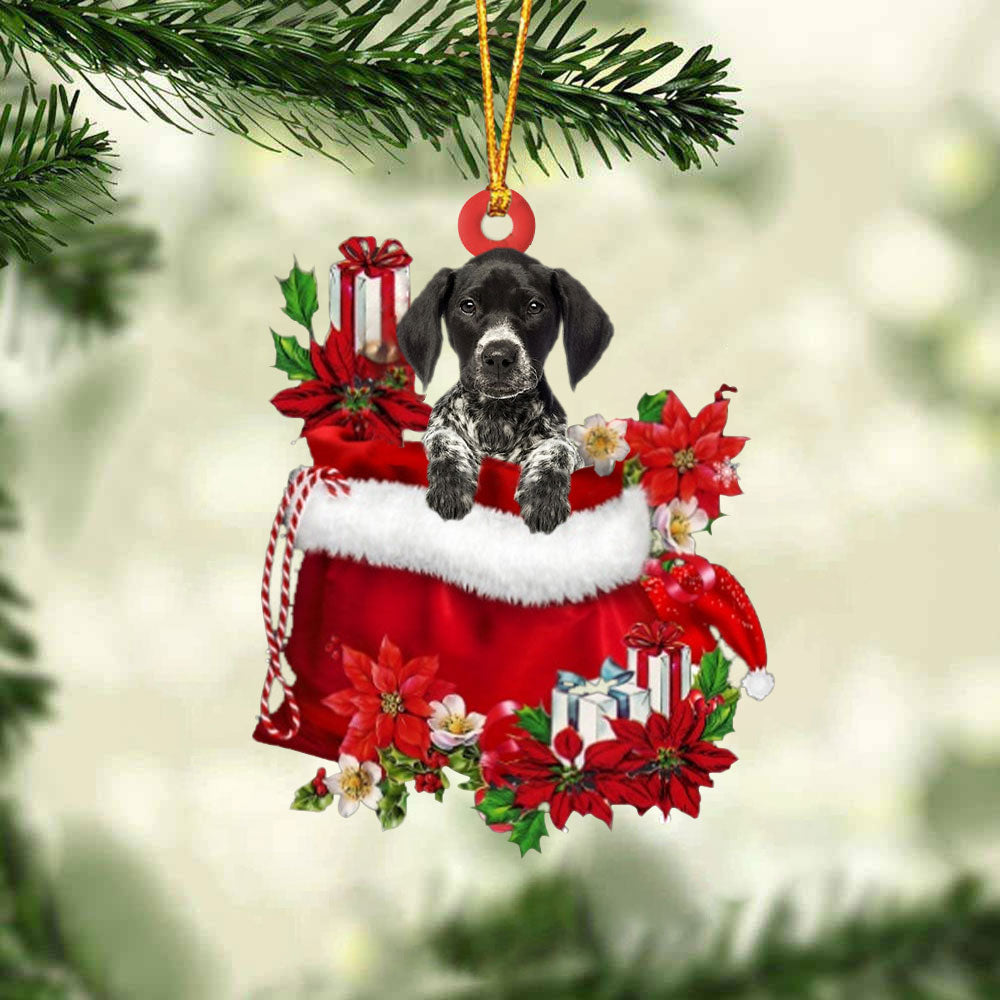 German Shorthaired Pointer03 In Gift Bag Christmas Ornament
