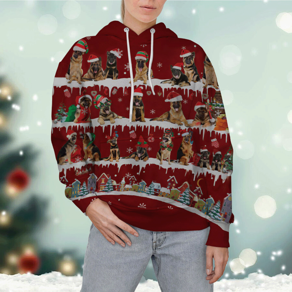 German Shepherd - Snow Christmas - 3D Hoodie