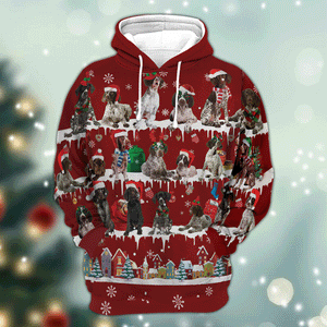 German Shorthaired Pointer - Snow Christmas - 3D Hoodie