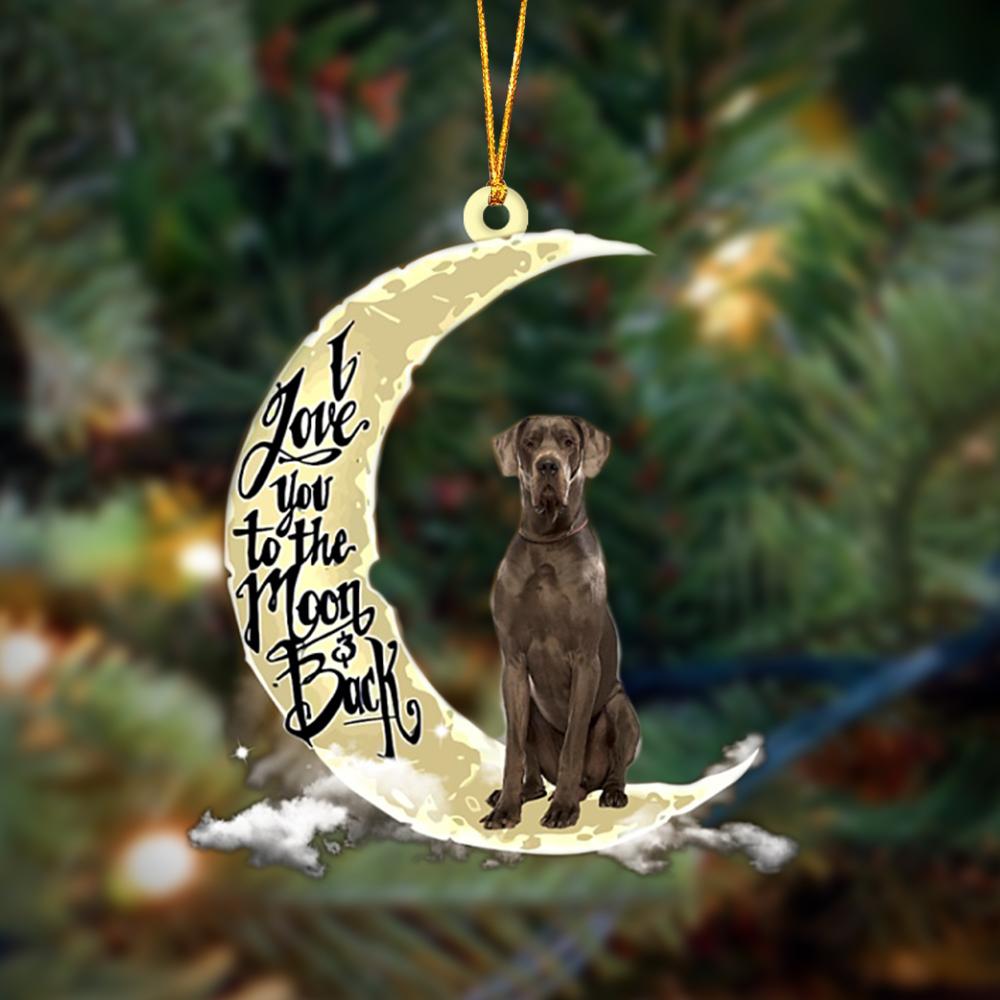 Great Dane I Love You To The Moon And Back Hanging Ornament