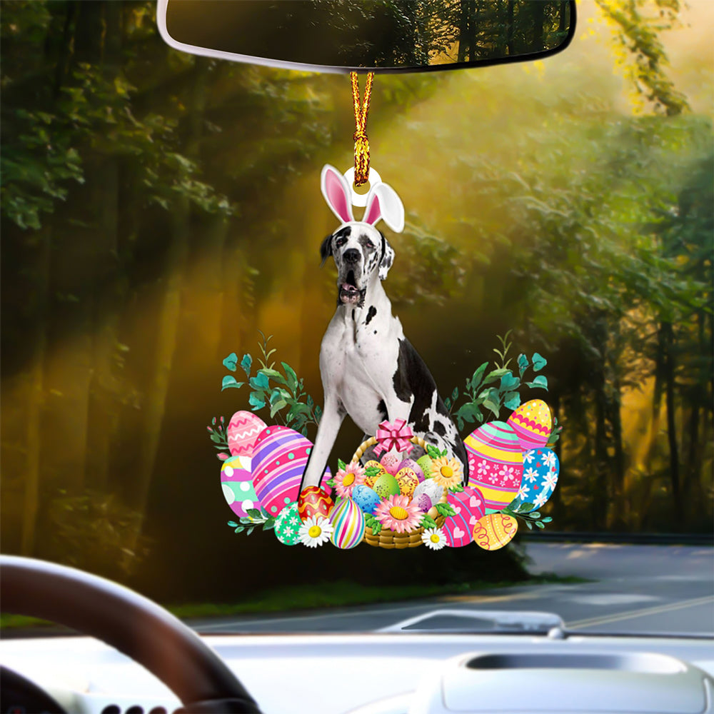 Great Dane Happy Easter Car Hanging Ornament