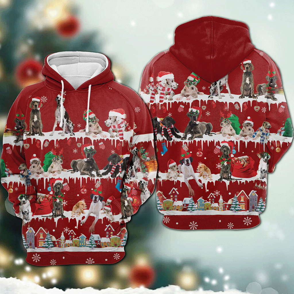 Great Dane - Snow Christmas - 3D Hoodie