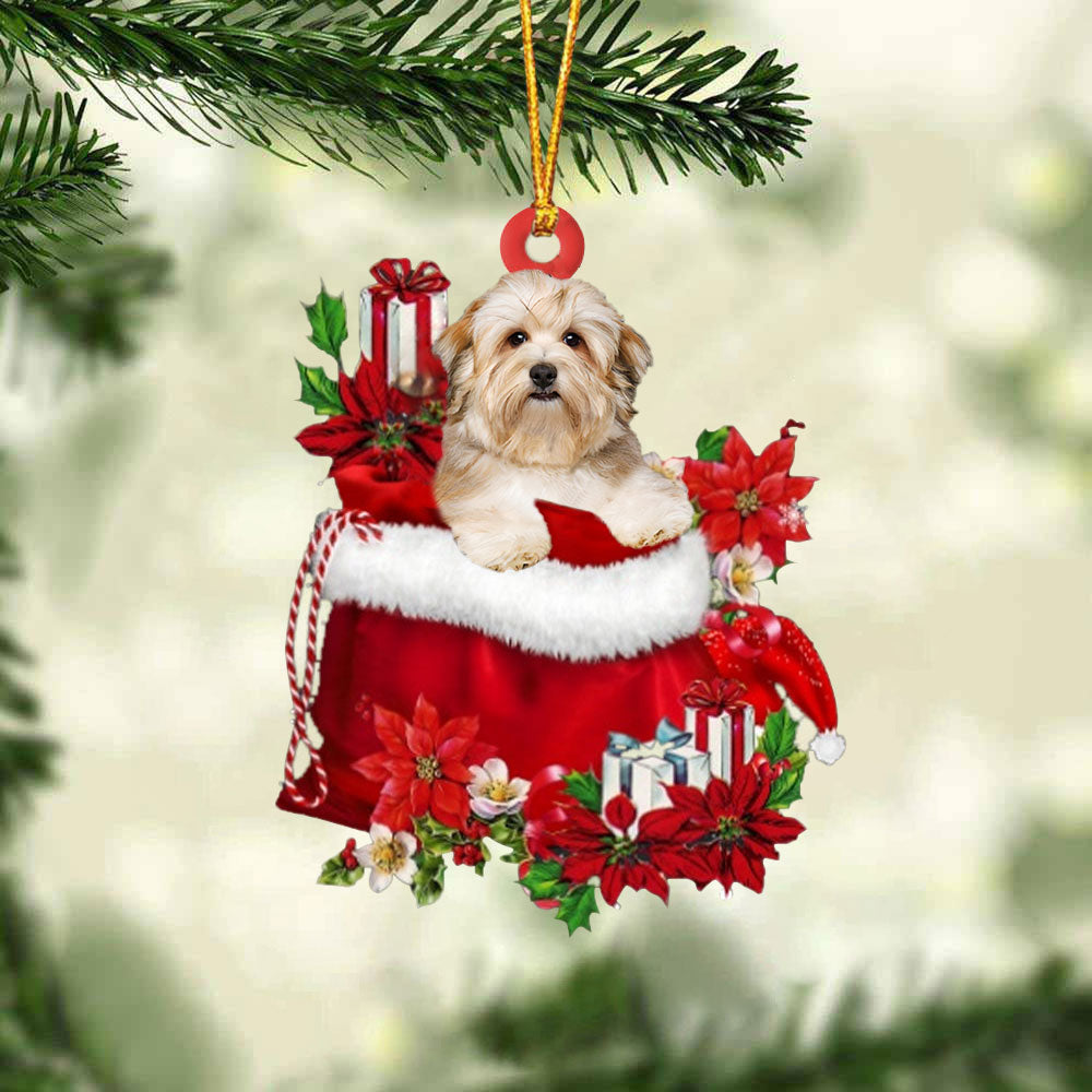 Havanese In Gift Bag Christmas Ornament