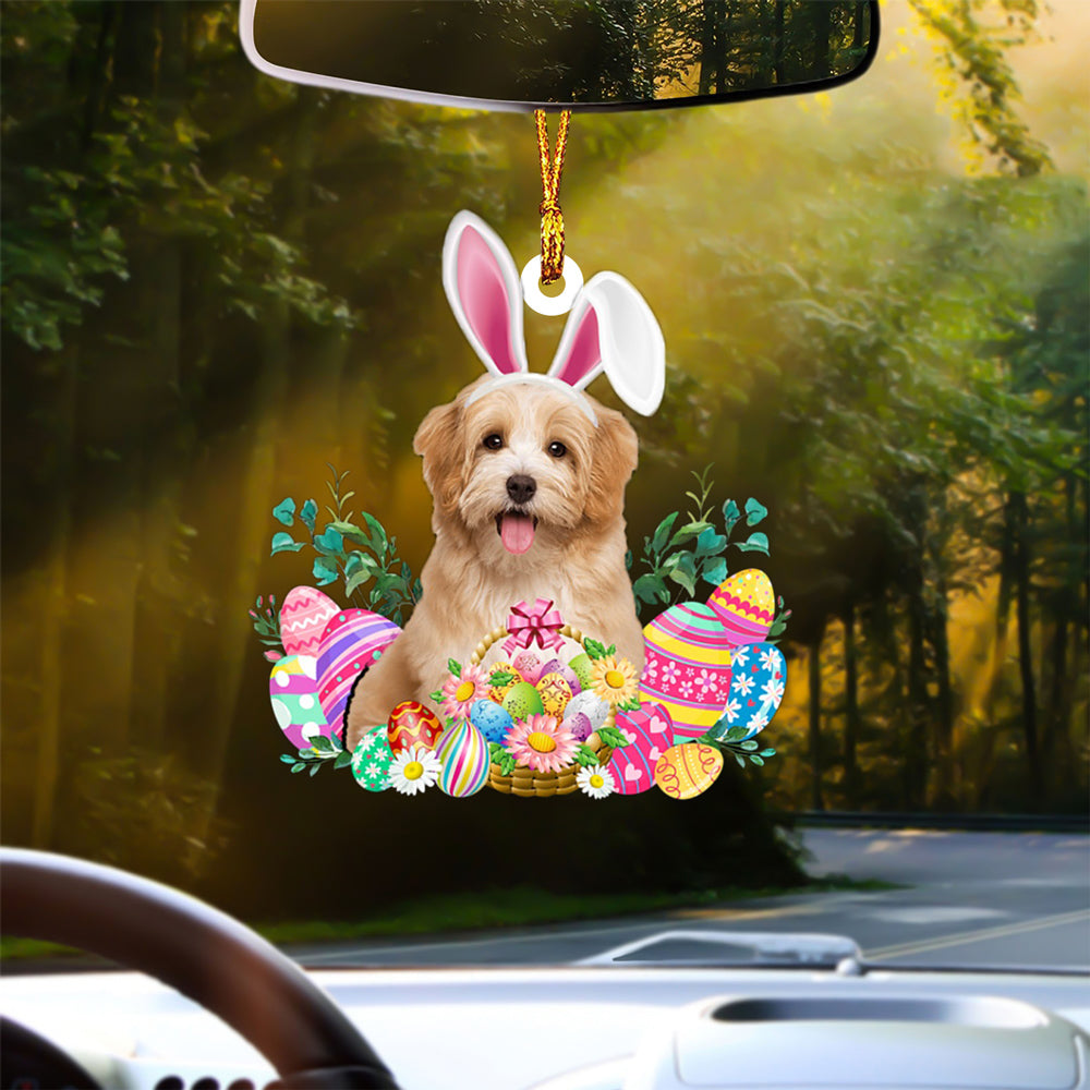 Havanese Happy Easter Car Hanging Ornament