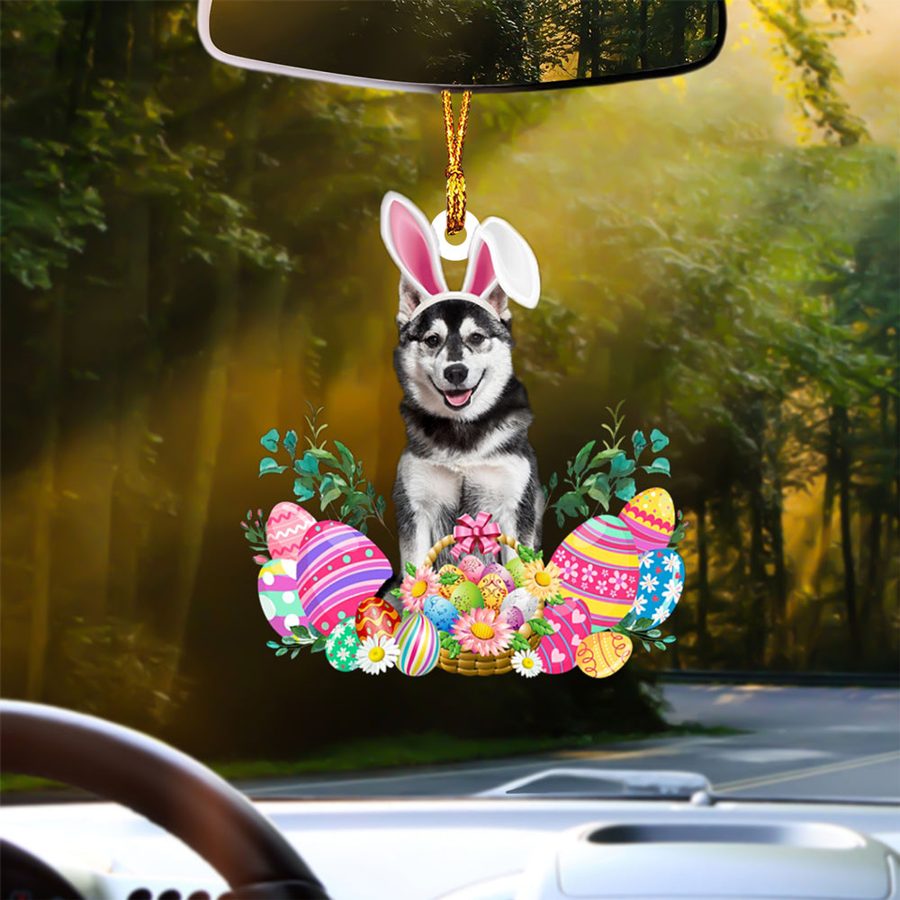 Husky Happy Easter Car Hanging Ornament
