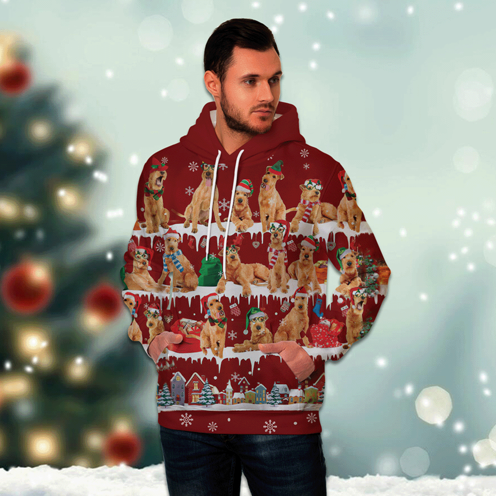 Irish Terrier - Snow Christmas - 3D Hoodie