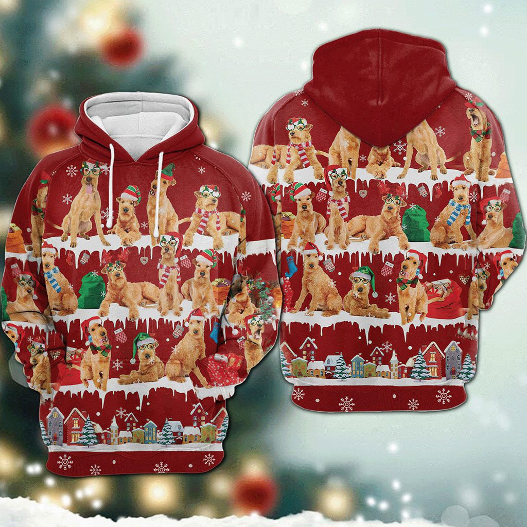 Irish Terrier - Snow Christmas - 3D Hoodie