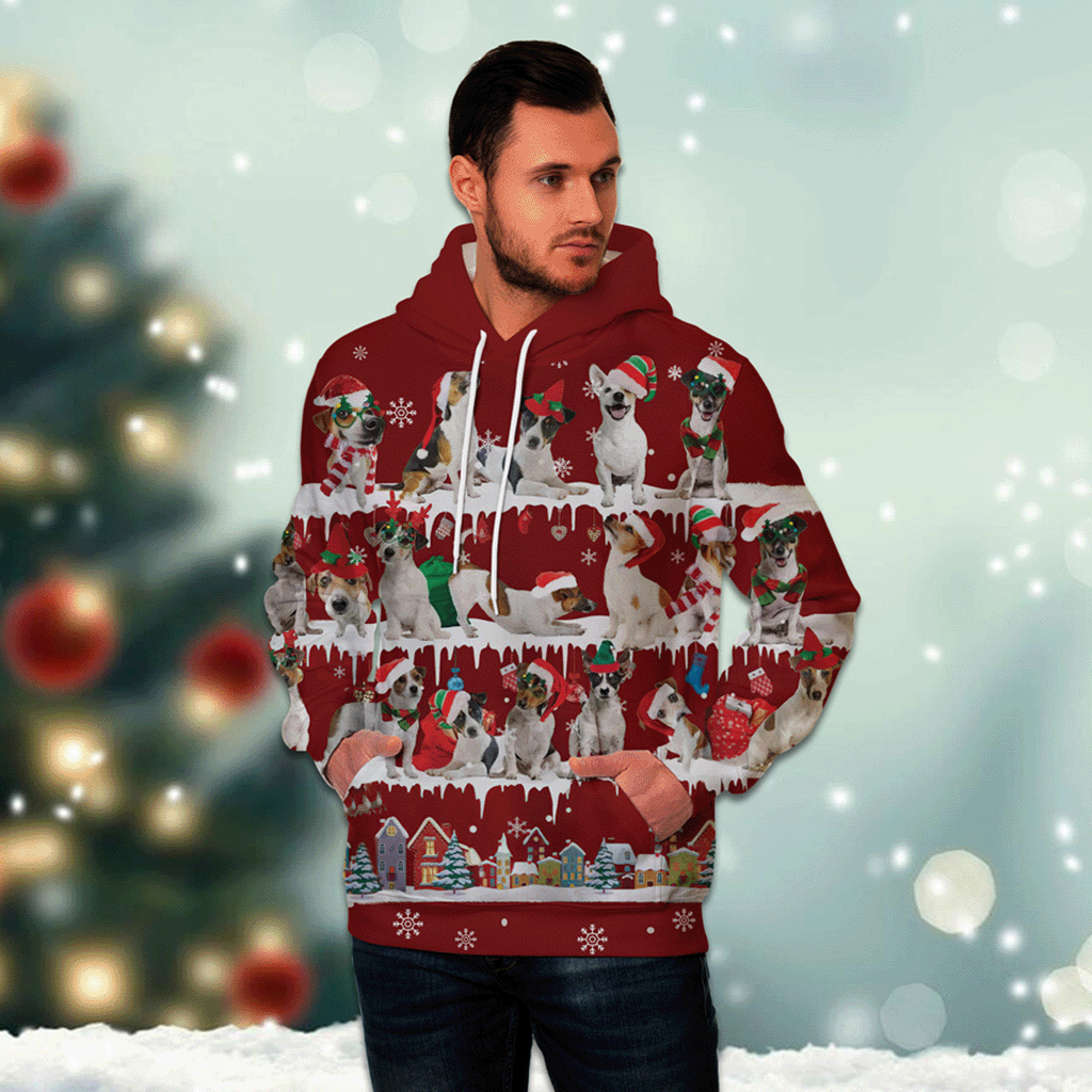 Jack Russell Terrier - Snow Christmas - 3D Hoodie