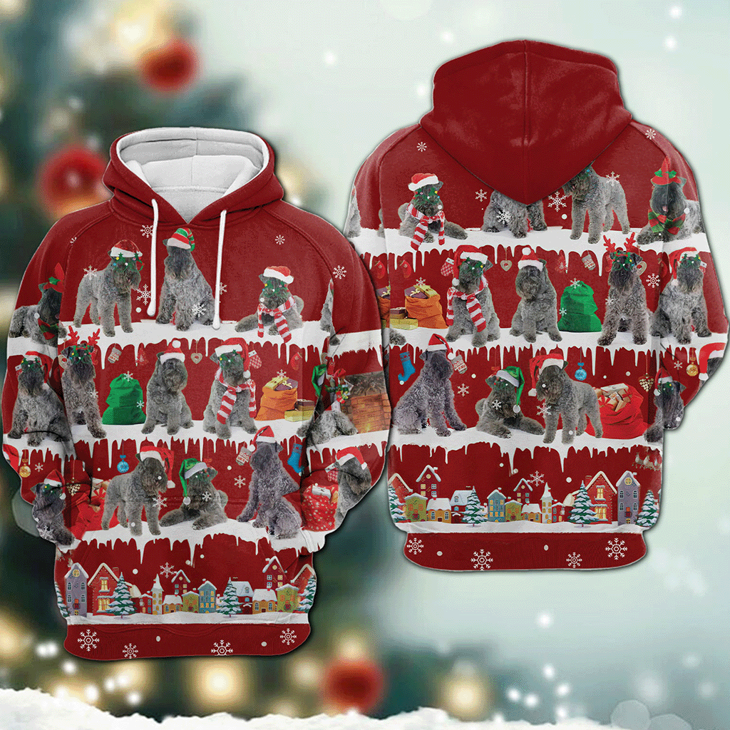 Kerry Blue Terrier - Snow Christmas - 3D Hoodie