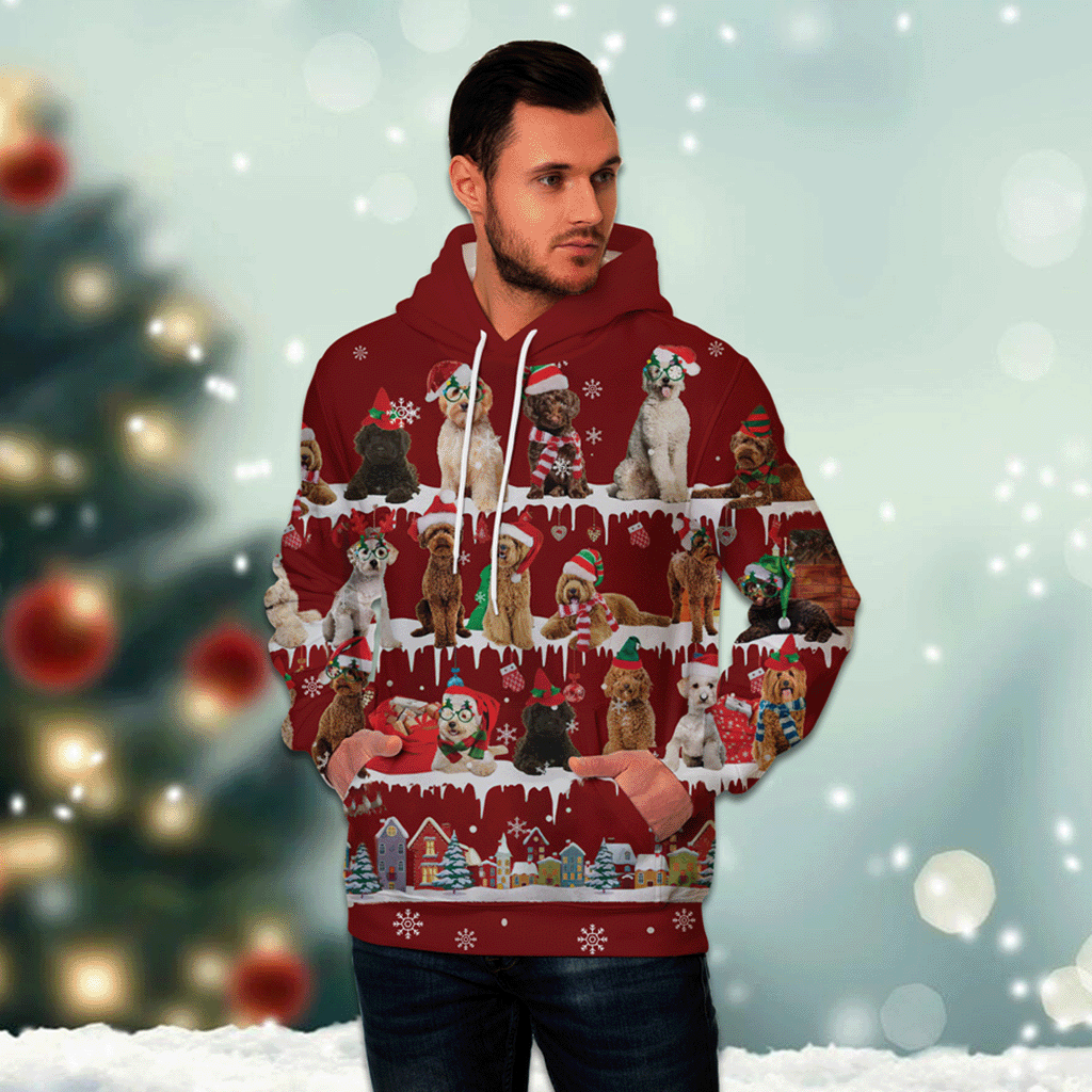 Labradoodle - Snow Christmas - 3D Hoodie