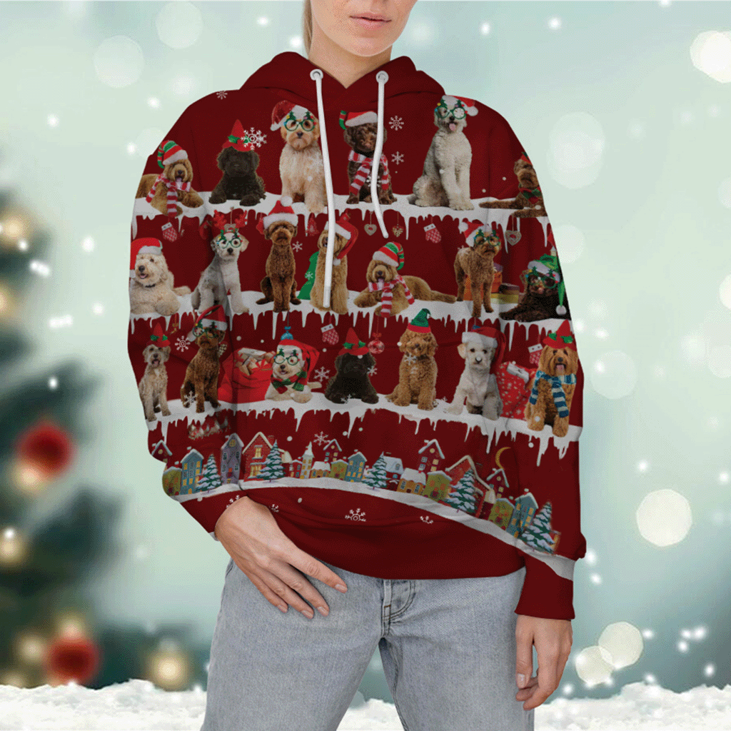 Labradoodle - Snow Christmas - 3D Hoodie
