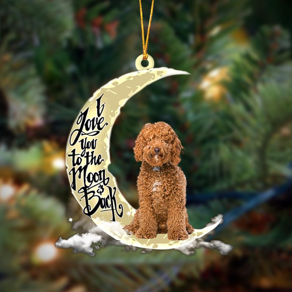 Labradoodle I Love You To The Moon And Back Hanging Ornament