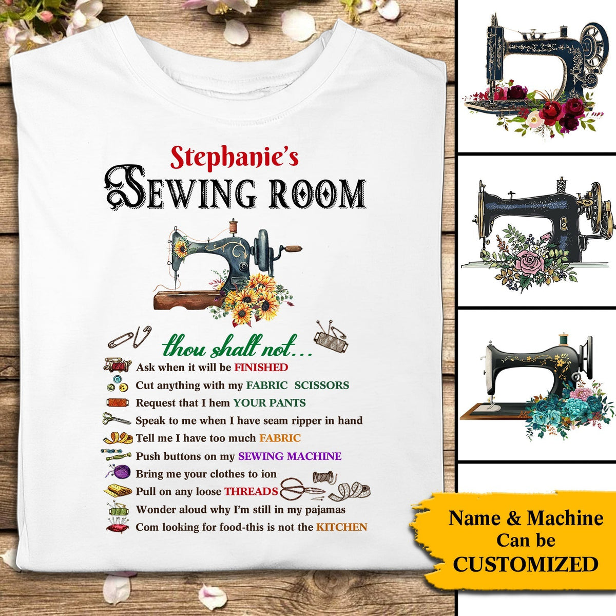 Personalized Sewing Room Rules Unisex T-Shirt