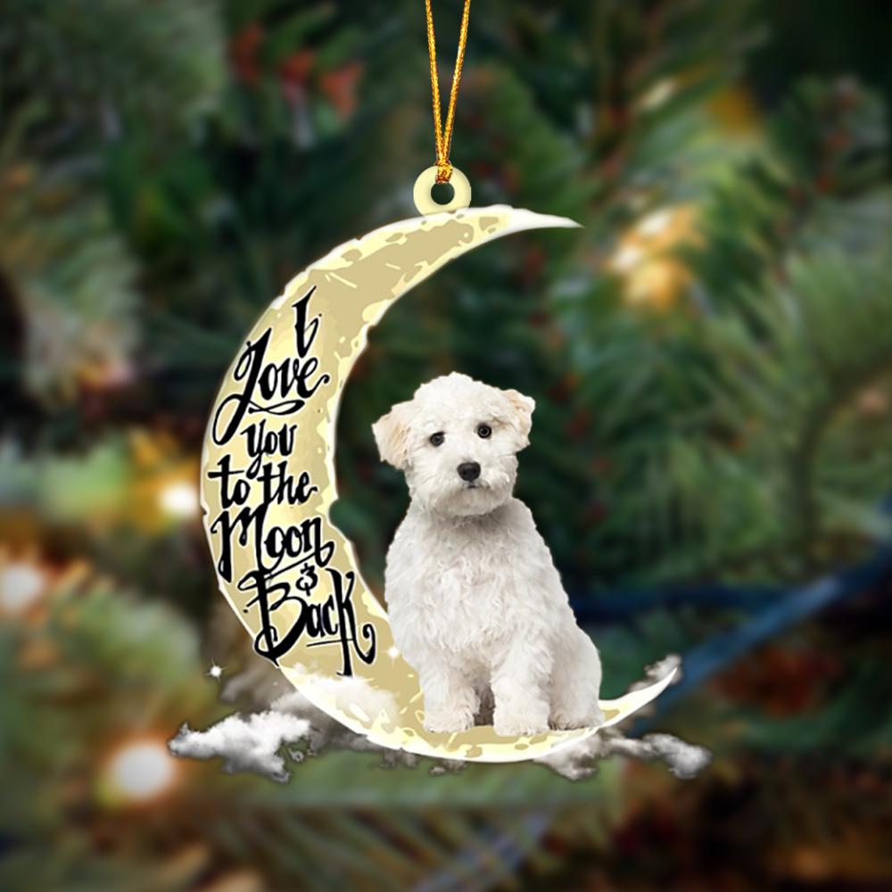Maltese I Love You To The Moon And Back Hanging Ornament