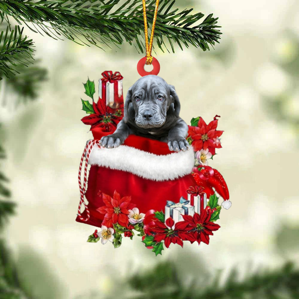 Neapolitan Mastiff In Gift Bag Christmas Ornament