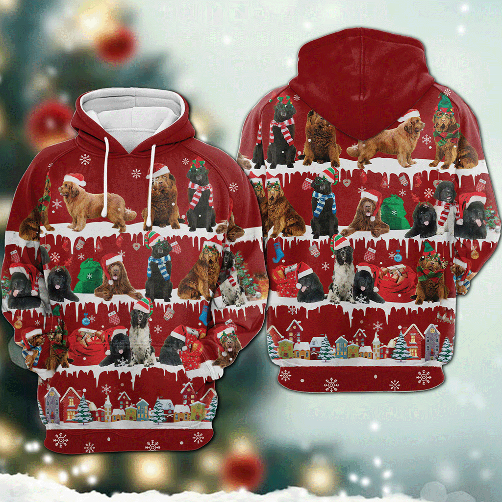 Newfoundland - Snow Christmas - 3D Hoodie