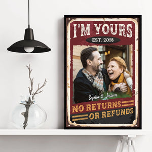 No Returns Or Refunds - Personalized Poster/Canvas - Anniversary, Valentine, Birthday Gift For Spouse, Husband, Wife, Boyfriend, Girlfriend