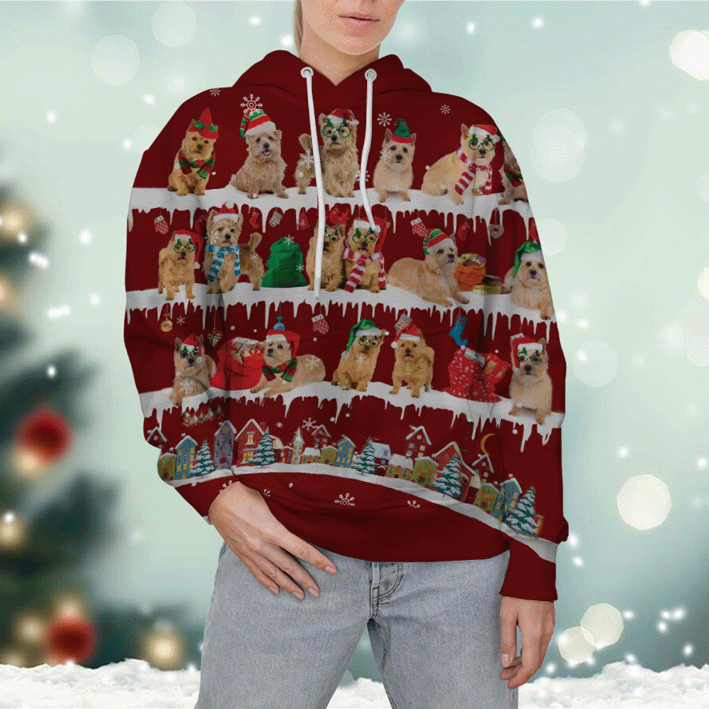 Norwich Terrier - Snow Christmas - 3D Hoodie