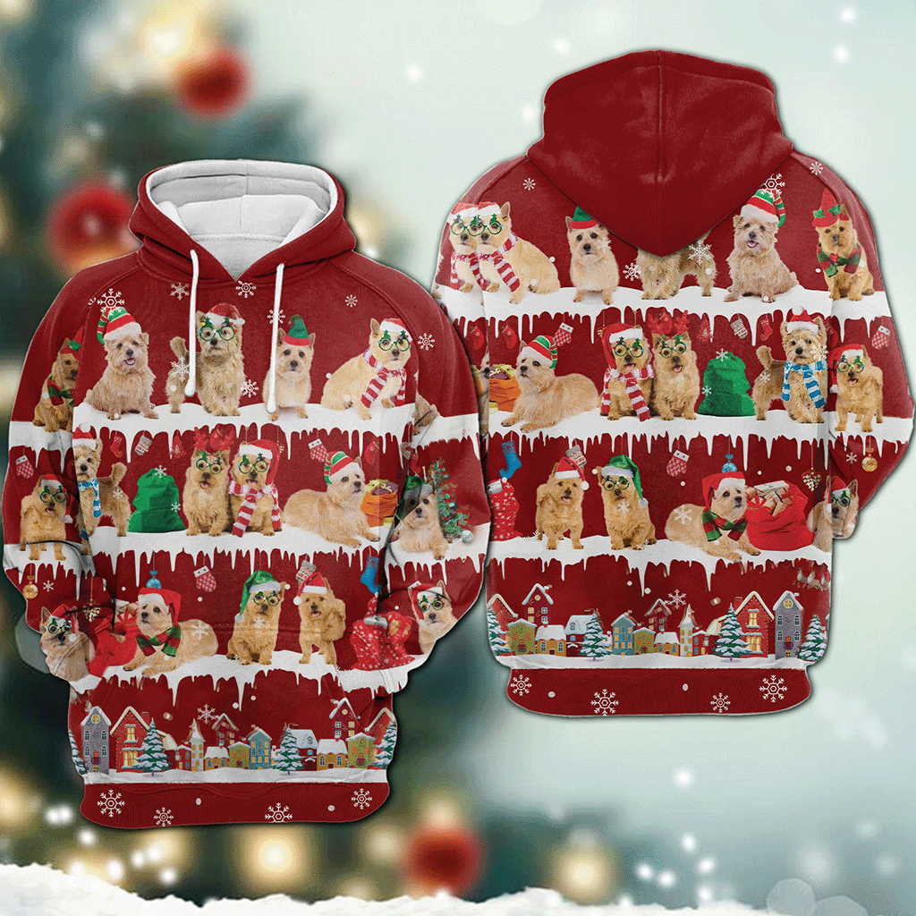 Norwich Terrier - Snow Christmas - 3D Hoodie
