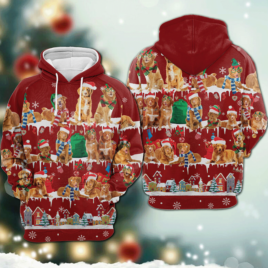Nova Scotia Duck Tolling Retriever - Snow Christmas - 3D Hoodie