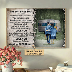 Personalized Camping The Day I Met You Poster