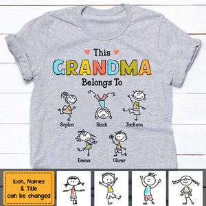 Personalized Grandma Drawing T Shirt