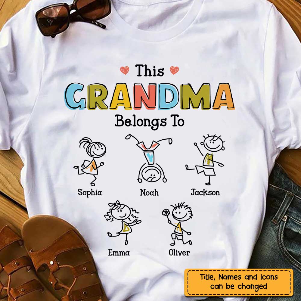 Personalized Grandma Drawing T Shirt