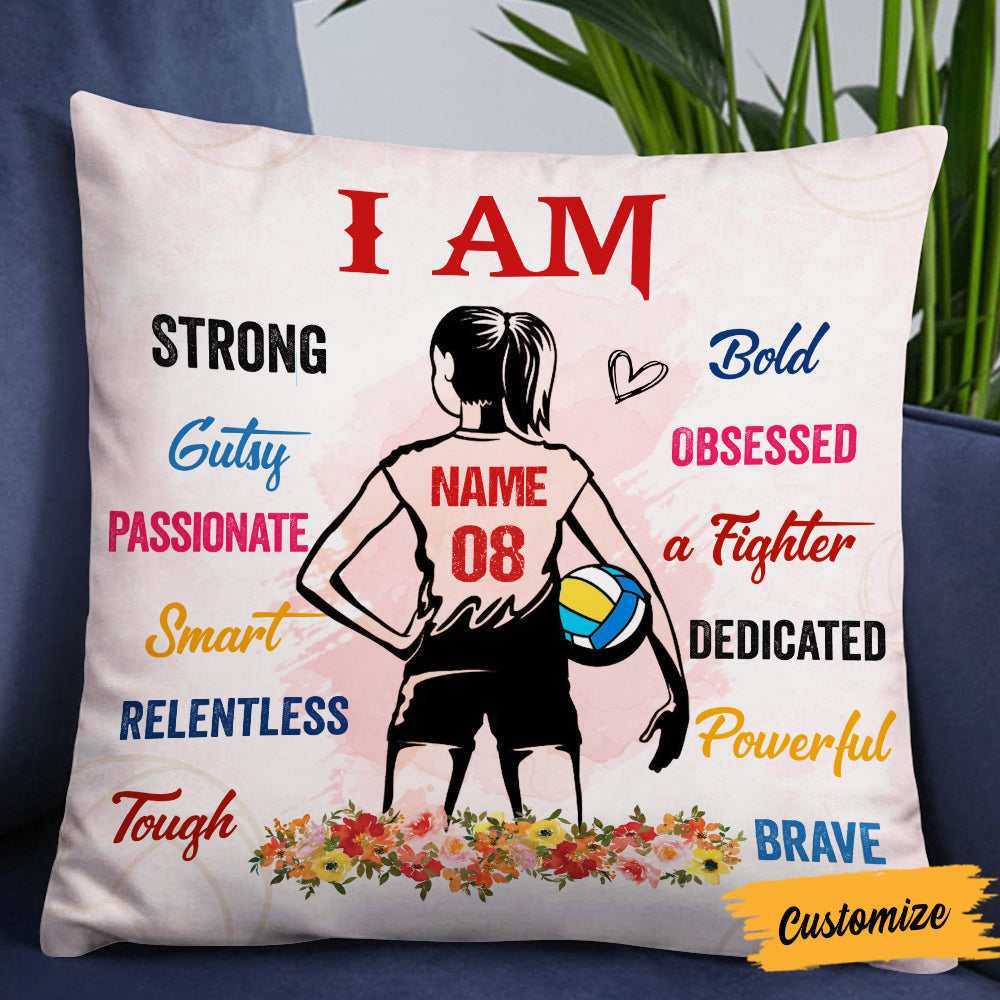 Personalized Love Volleyball Player Pillow