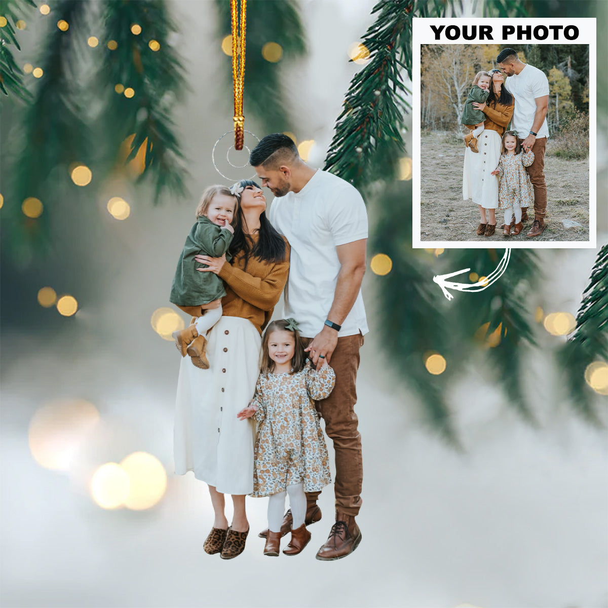 Personalized Couple/Family Member Upload Photo Christmas Ornament