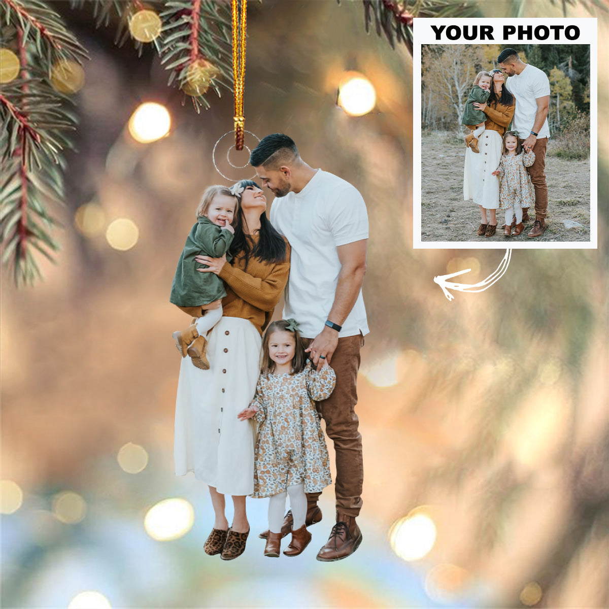 Personalized Couple/Family Member Upload Photo Christmas Ornament