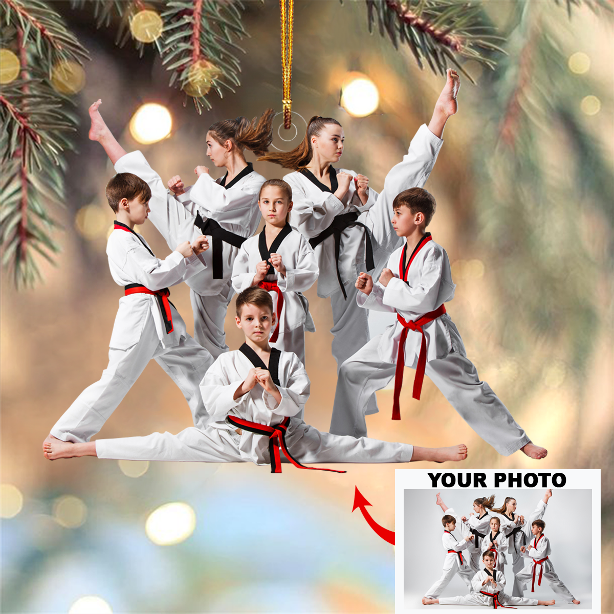 Personalized Taekwondo/Karate Upload Photo Christmas Ornament