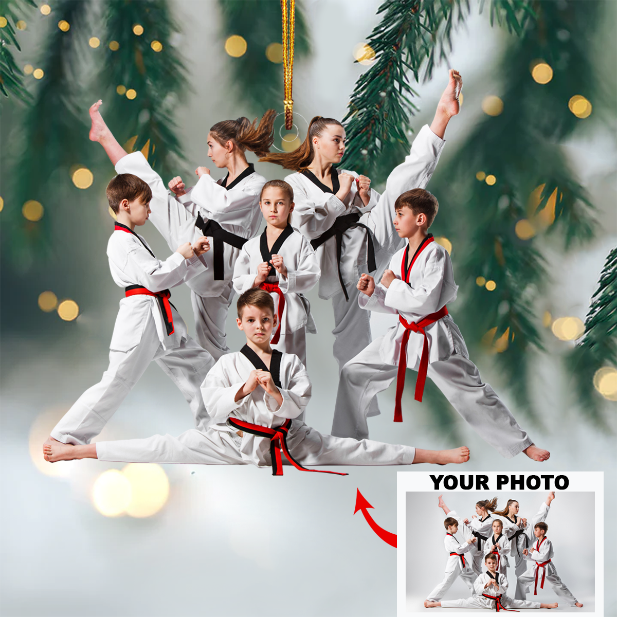 Personalized Taekwondo/Karate Upload Photo Christmas Ornament