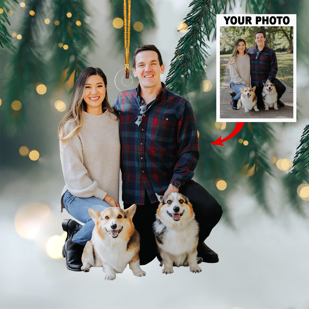 Personalized Pet Upload Photo Christmas Ornament-Gift For Pet Lovers