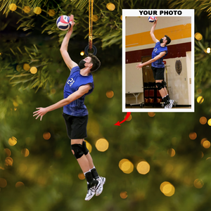 Personalized Volleyball Player Upload Photo Christmas Ornament