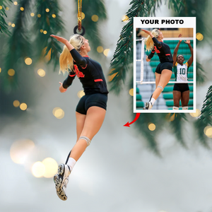 Personalized Volleyball Player Upload Photo Christmas Ornament