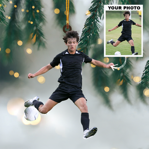Personalized Soccer Player Photo Christmas Ornament