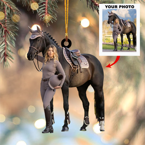 Personalized Horse Riding Upload Photo Christmas Ornament-Gift For Horse Lovers