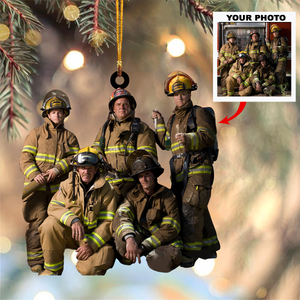 Personalized Firefighter Photo Christmas Ornament
