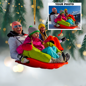 Personalized Skiing Upload Photo Christmas Ornament