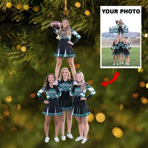 Personalized Cheerleading Friends Upload Photo Christmas Ornament