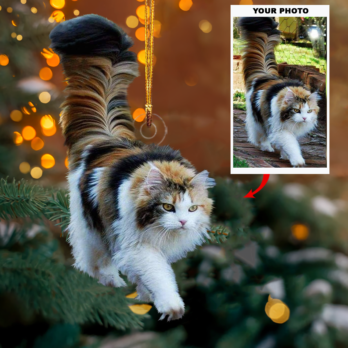 Personalized Pet Upload Photo Christmas Ornament-Gift For Pet Lovers