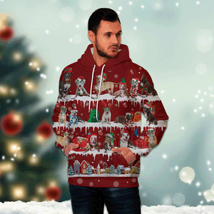Pitbull - Snow Christmas - 3D Hoodie