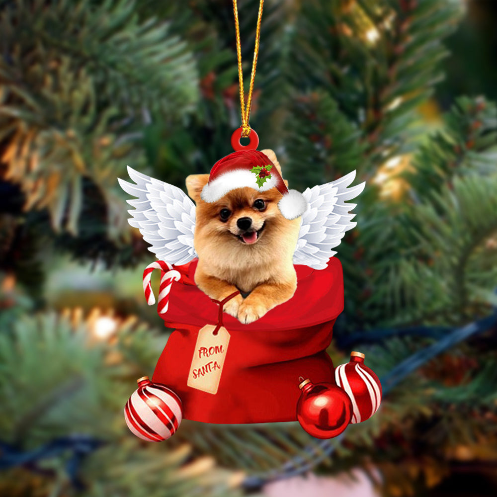 Pomeranian. In Mailbox Gift Christmas Ornament