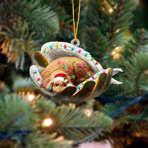 Poodle Sleeping Angel In God Hand Christmas Ornament
