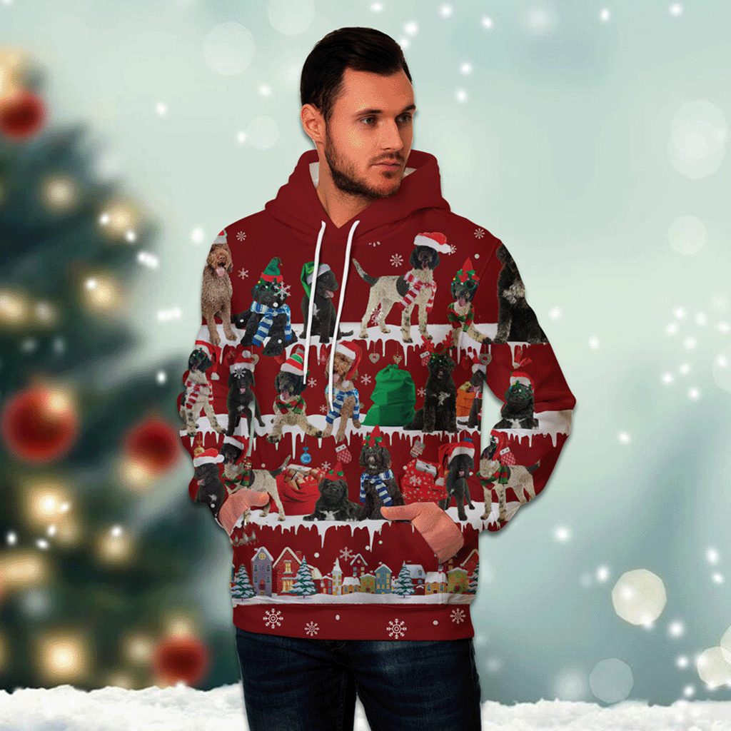 Portuguese Water Dog - Snow Christmas - 3D Hoodie