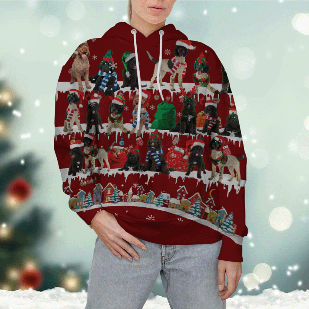 Portuguese Water Dog - Snow Christmas - 3D Hoodie