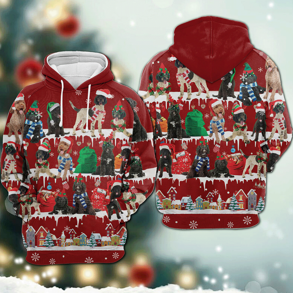 Portuguese Water Dog - Snow Christmas - 3D Hoodie