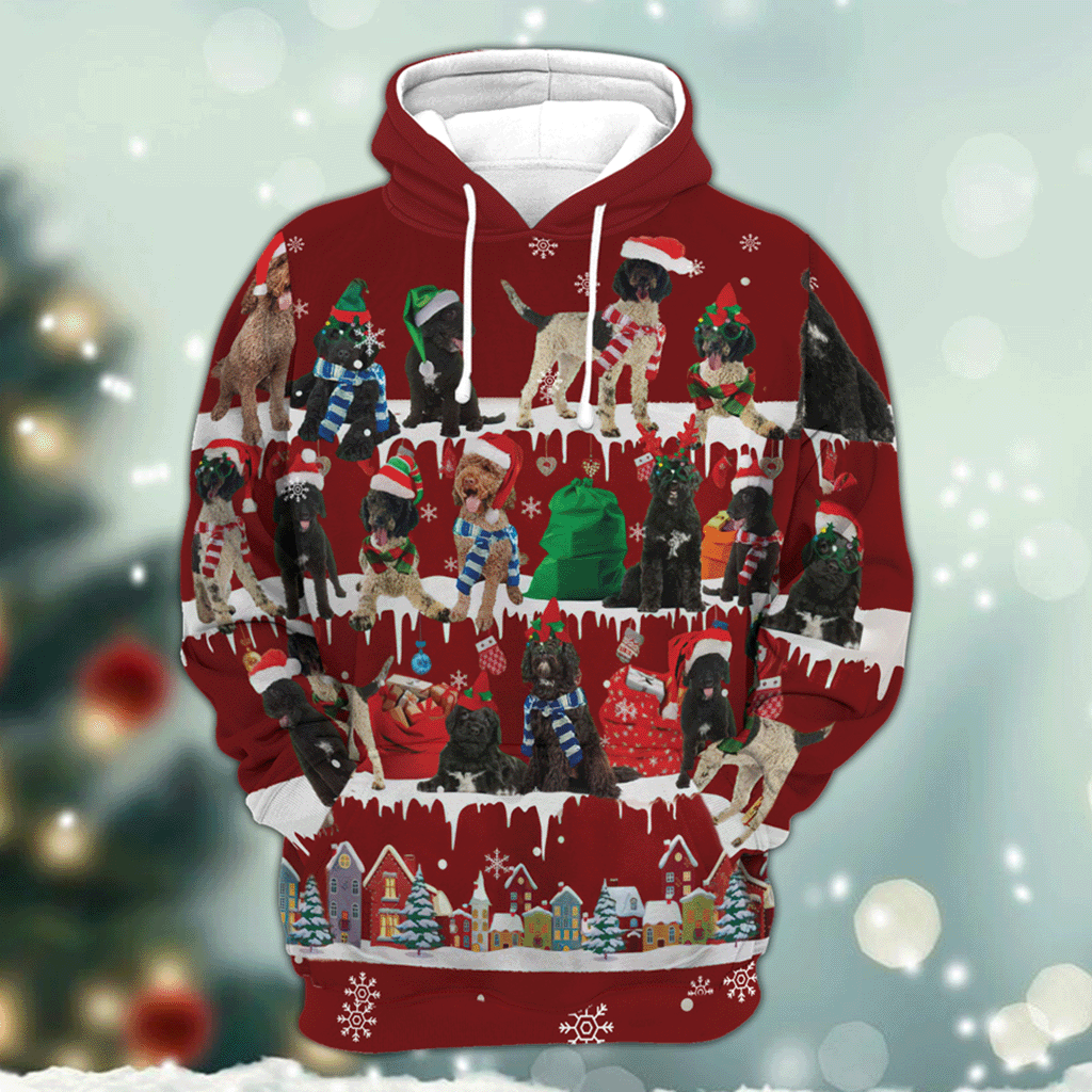 Portuguese Water Dog - Snow Christmas - 3D Hoodie