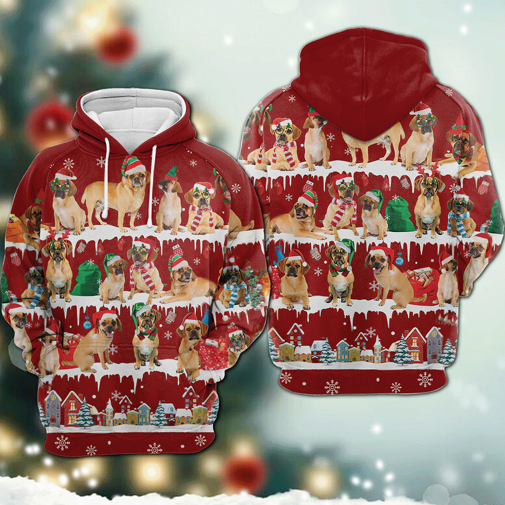 Puggle - Snow Christmas - 3D Hoodie